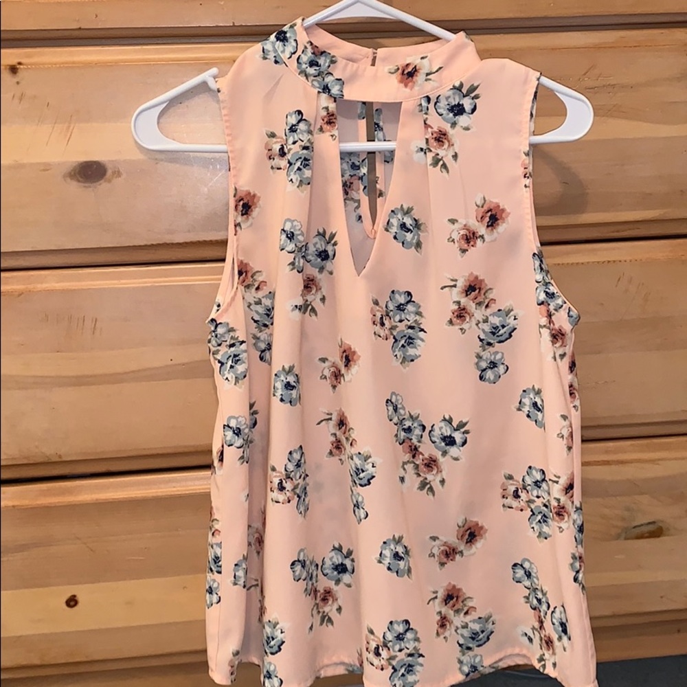 Light pink floral blouse